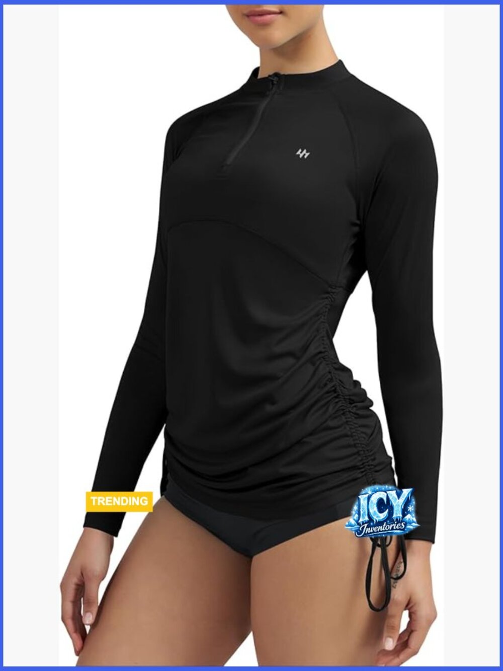 UPF 50+ Long Sleeve Rash Guard Women Sun Protection Swim Shirt